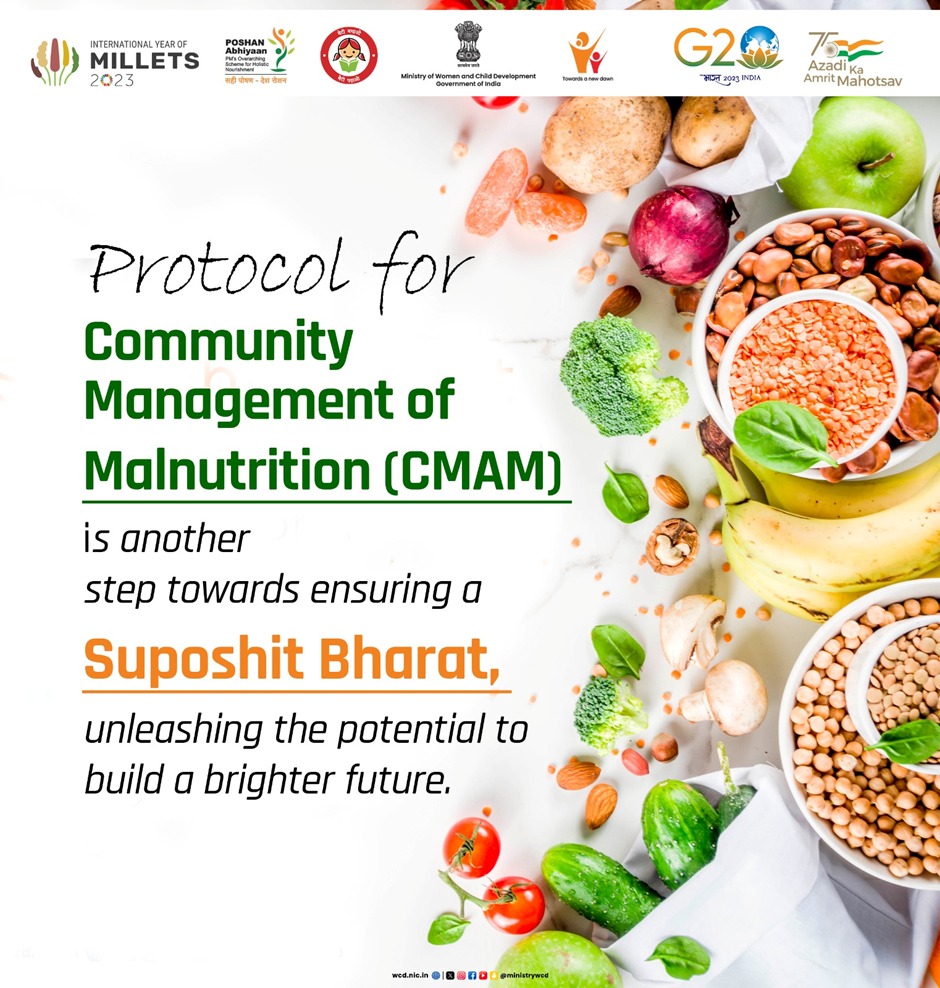 The Protocol for Community Management of Malnutrition in Children is another step towards Hon’ble <a href="/narendramodi/">Narendra Modi</a>’s mission to ensure a Suposhit Bharat, unleashing the potential to build a healthy future. 

#amritmahotsav #poshanabhiyaan
#sahiposhandeshroshan
