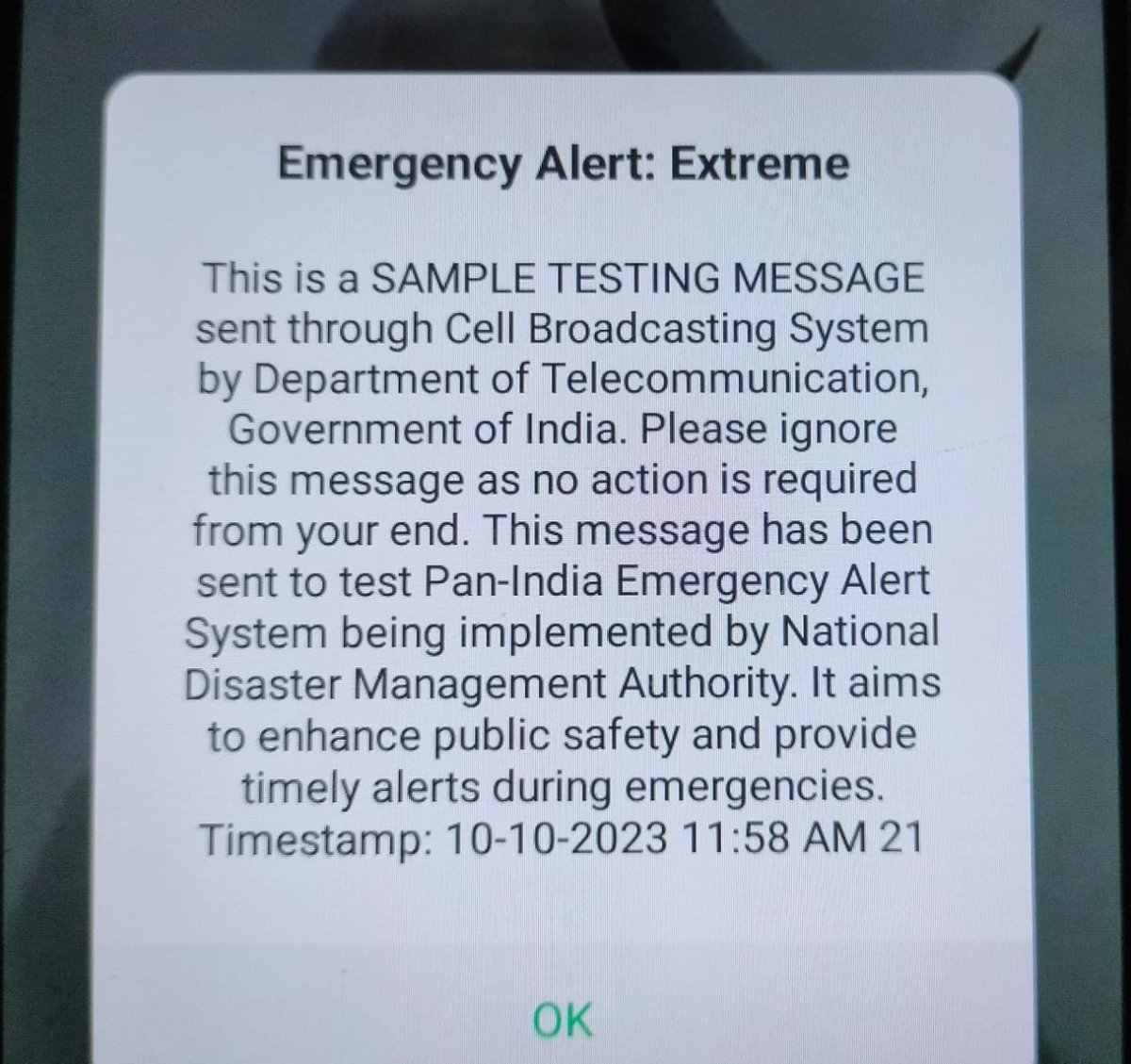 india7tvnews's tweet image. ➡️राष्ट्रीय आपदा प्रबंधन प्राधिकरण का अलर्ट मैसेज
  
➡️आपातकालीन चेतवानी का हो रहा है परीक्षण  

#EmergencyAlertSystem #Alert #AlertMessage #NewsUpdate #LatestUpdate #BigBreaking #INDIA7