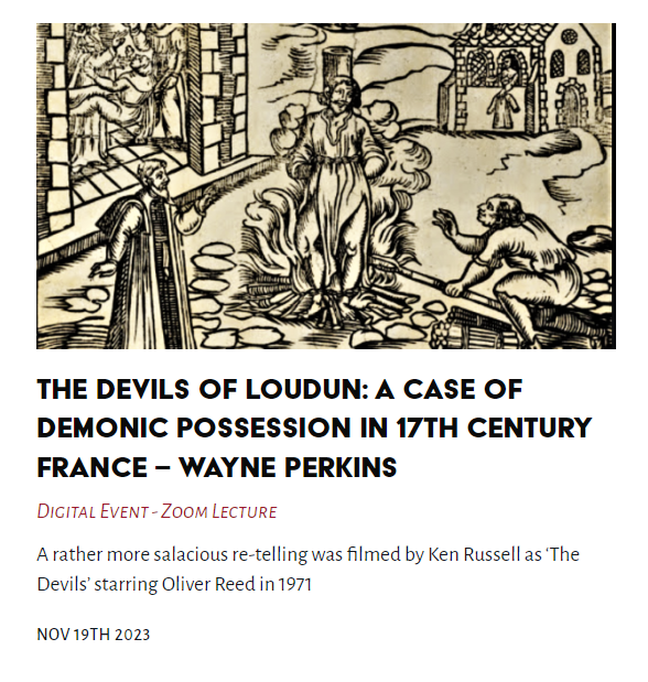TheLastTuesdayS's tweet photo. Tonight's Lecture - The Devils: Demonic Possession in 17th Century France - Wayne Perkins
#Devils #DemonicPossession #17thCenturyFrance - #WaynePerkins @TheLastTuesdayS
https://t.co/zI0L9DhdLo https://t.co/tocc1H1ar8