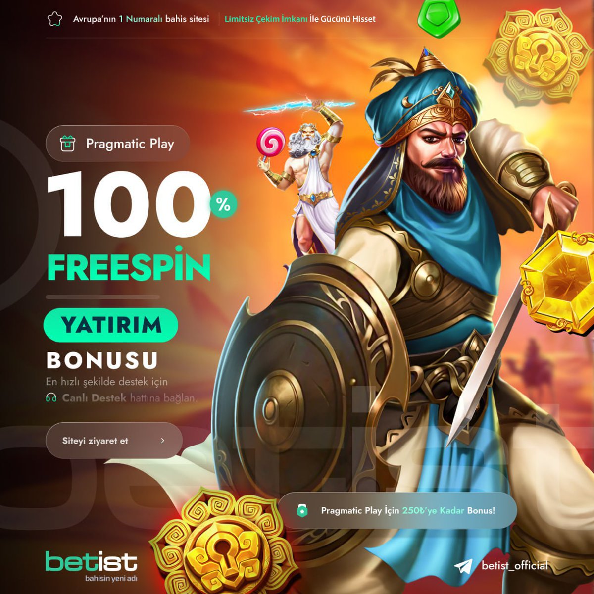 ✅Betist' de Slot Oyunları Daha Keyifli❗️🎰
#betist #betistgiris
Minimum 100 ₺ Maksimum 250₺ Yatırımınız için 
Hergün Talep edebileceğiniz %100 Freespin Bonusumuz Aktif Olmuştur.✖️