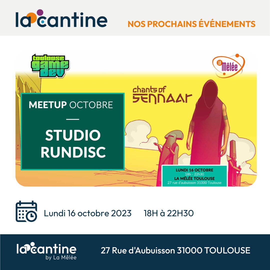 🗓️ L’hebdo Suite à la Mêlée Numérique, les évènement reprennent peu à peu dans nos lieux avec notamment le retour des conférences UniversiTIC et des rdv mensuels de @toulousegamedev ! Retrouvez tous nos évènements sur notre agenda 👉 lamelee.com/agenda/