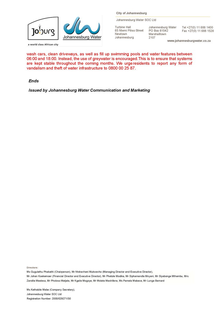 Johannesburg Water tweet media