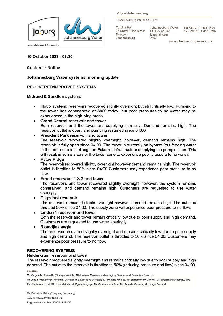 Johannesburg Water tweet media