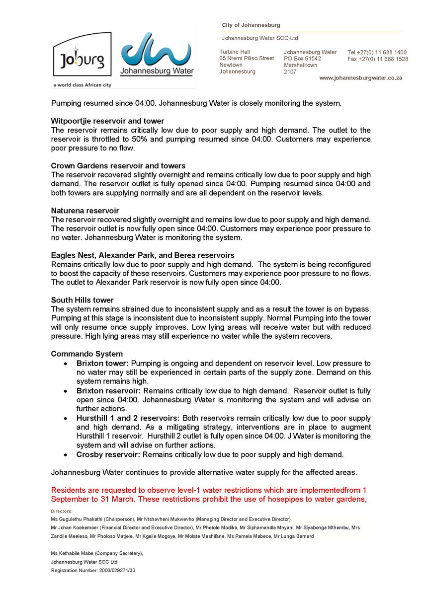 Johannesburg Water tweet media
