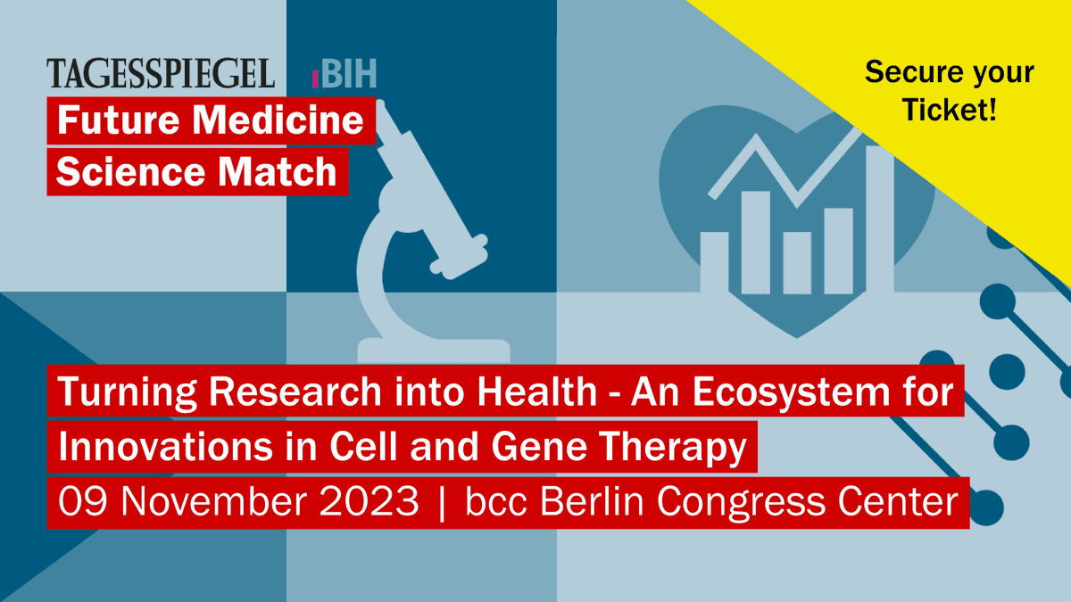 Data4Life (@data4life_d4l) on Twitter photo 🗓️ Nov. 9
📍 Berlin
❓ 500 participants. 80 experts. Innovative concepts & visions
🔜 This year's #FutureMedicine #ScienceMatch by <a href="/Live_TSP/">Tagesspiegel Live</a> & @berlinnovation focuses on the ecosystem for innovation in cell & gene therapy
🎟️ Your ticket: t1p.de/pjwq8
👋See you there 🗓️ Nov. 9
📍 Berlin
❓ 500 participants. 80 experts. Innovative concepts & visions
🔜 This year's #FutureMedicine #ScienceMatch by <a href="/Live_TSP/">Tagesspiegel Live</a> & @berlinnovation focuses on the ecosystem for innovation in cell & gene therapy
🎟️ Your ticket: t1p.de/pjwq8
👋See you there