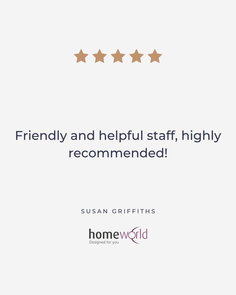 Another great 5-star rating and review from Susan Griffiths 'Friendly and helpful staff, highly recommended' We value our client's feedback!