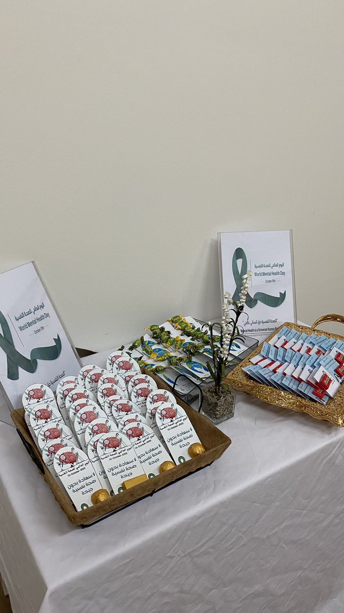 busmahcure's tweet photo. الصحة النفسية حقٌ أساسي من 
حقوق الإنسان المكفولة للجميع .. 
ولكل شخص أيًّا وأينما كان .. 
تفعيل القسم النفسي لليوم العالمي
 للصحه النفسيه من قبل الاخصائيات 
أ: وضحى السبيعي و أ: جواهر فلاته 
والمتدربه أ : رهف المنيع ✨ https://t.co/tPEjlffA97