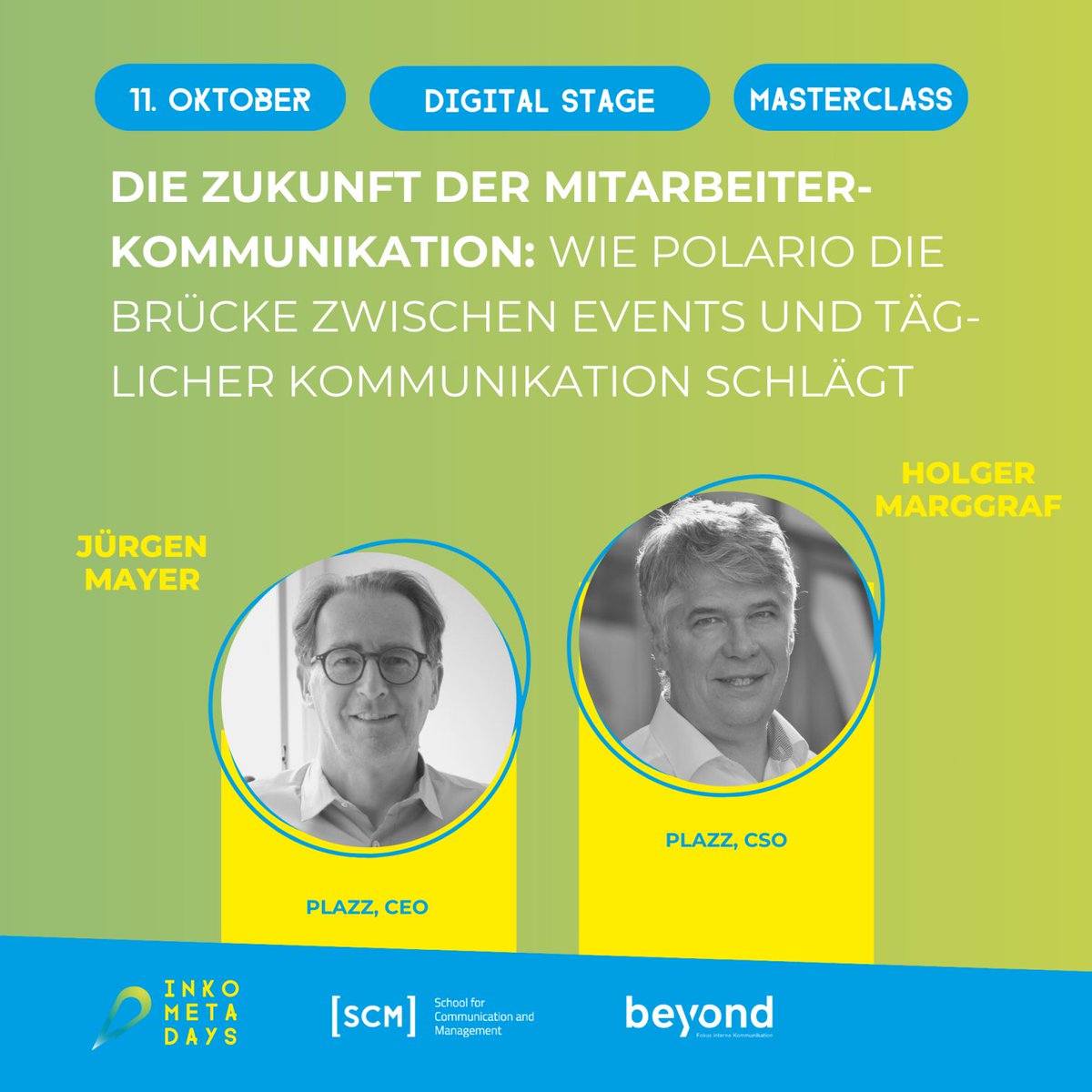 plazz_AG's tweet photo. PARTNER 🤝Ab morgen, 11.10.23, beginnen die #INKOMETADays 2023 im Kosmos #Berlin, die wir nicht nur mit unserer #Event #App #Polario begleiten, sondern auch eine #Masterclass halten werden! @scm_online @IKimFokus https://t.co/vDc0pShFoo