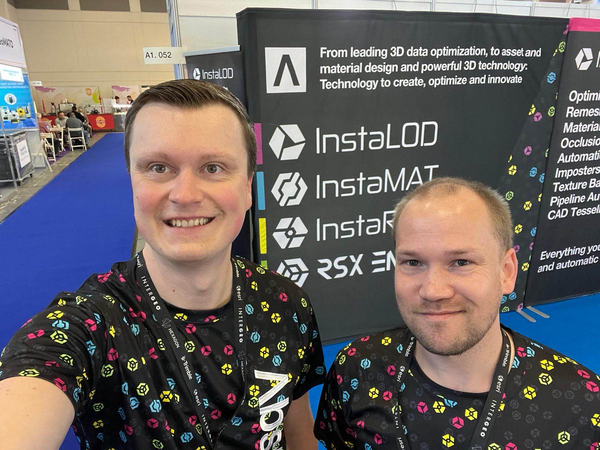 BR_InstaLOD's tweet photo. And we're set up and ready! Couldn't be more excited for the next 3 days at @InsideIntergeo 2023. Find us at booth A1.052 to chat about the latest developments at the @abstract3d Group! #InstaLOD #InstaMAT #InstaREC #RSXEngine https://t.co/chdBld217L