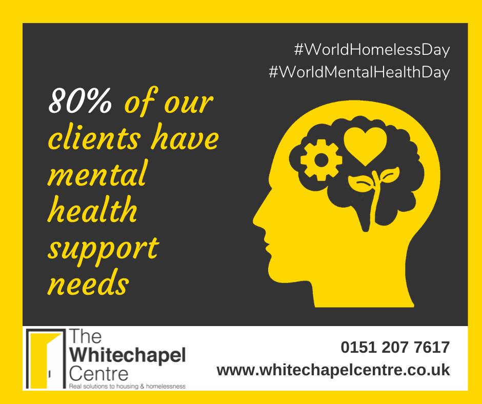 Today is #WorldMentalHealthDay2023 & #WorldHomelessDay2023 They are intrinsically linked - both cause & consequence. Poor mental health makes it difficult to deal with housing problems. Housing problems can lead to worsening MH. We work with MH services to address both issues.