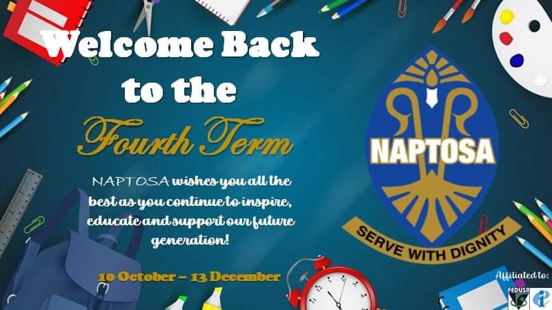 NAPTOSA_TEACH's tweet image. All the best for the final stretch of the school year, colleagues! #BackToSchool #fourthterm #ProudlyNaptosa @NaptosaG