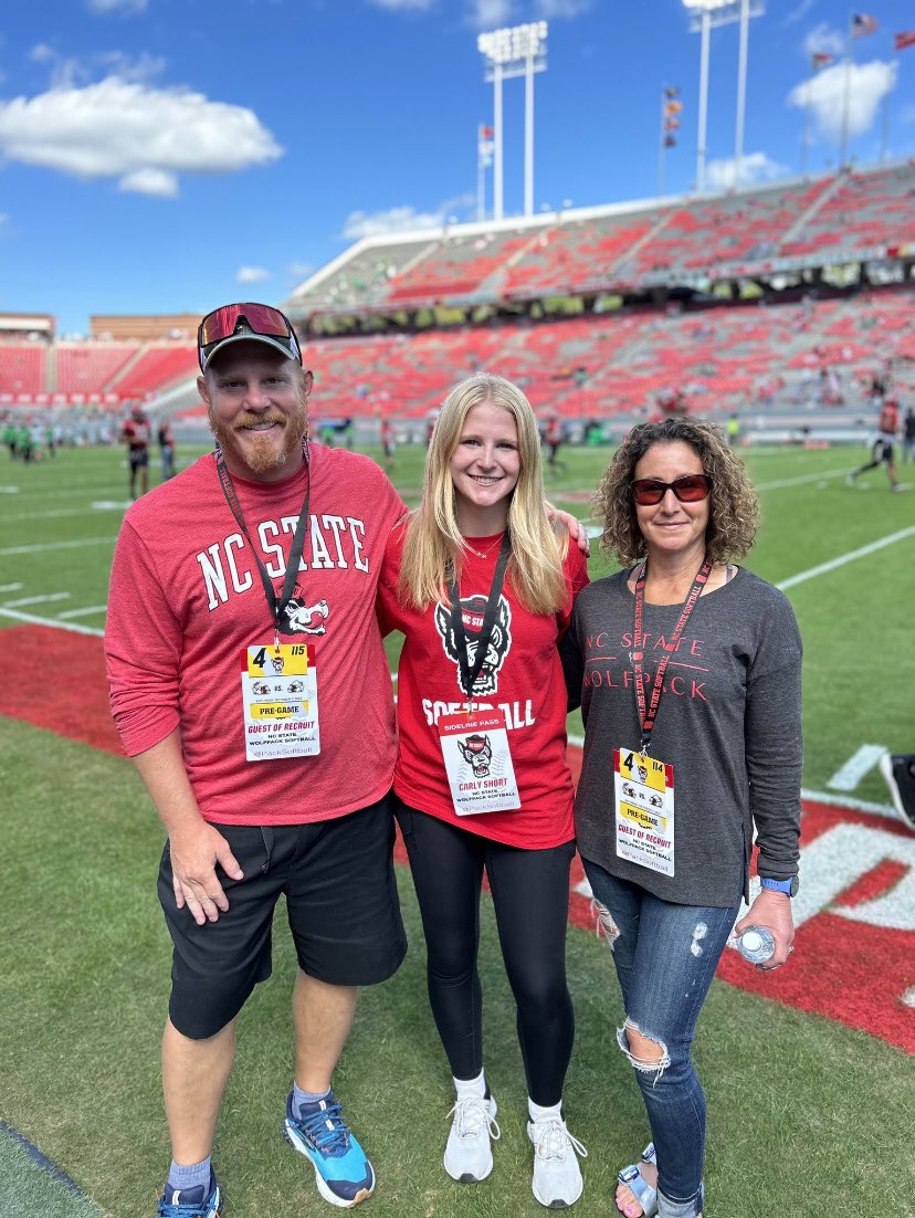 Thank you to NC State Softball for hosting our SS Carly Short on a wonderful official visit this past weekend!  Coaches <a href="/LLefty18/">Lindsay Leftwich</a>, <a href="/boschml/">Michael Bosch</a>, <a href="/grayskye26/">Grayson Radcliffe</a>, and <a href="/CoachCassady/">Paige Cassady</a> made for a weekend to remember!  Carly and her family had an amazing experience! Go Pack!! 🐺 ❤️