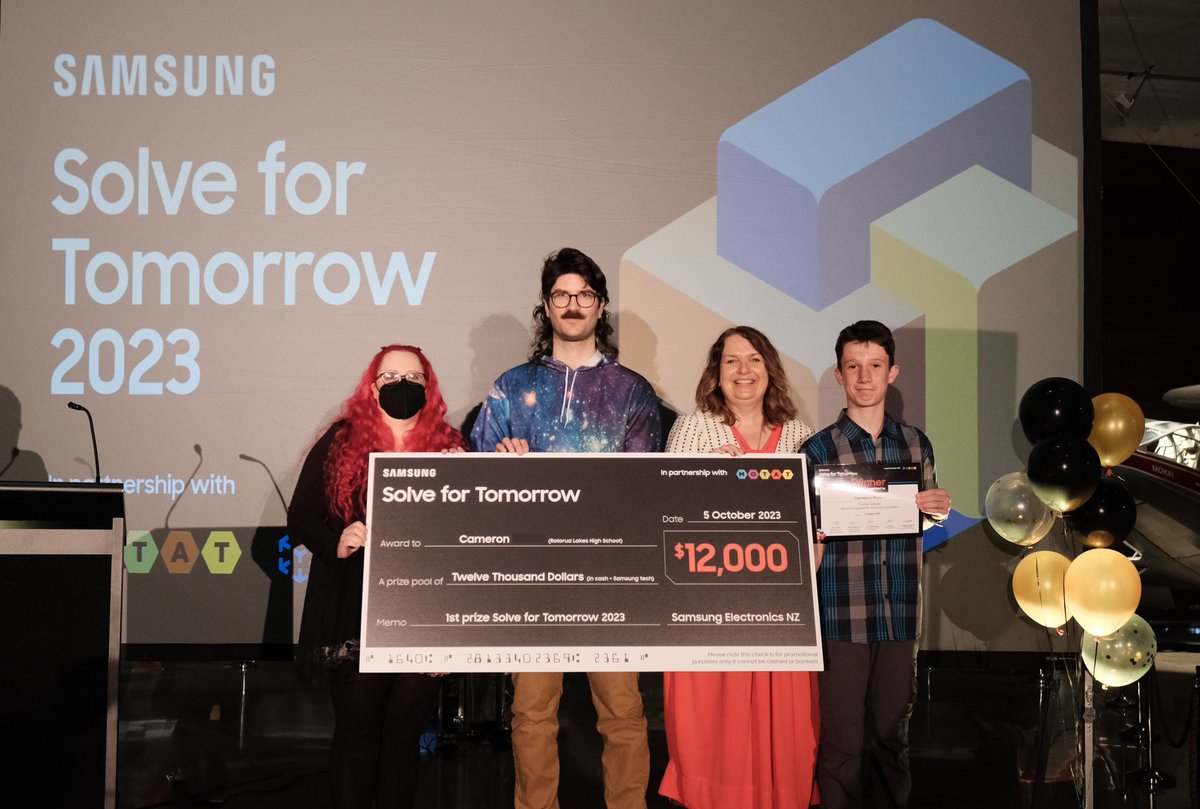 Dr. Joel Rindelaub (@joel_rindelaub) on Twitter photo A pleasure to present the winners of the <a href="/Samsungnz/">Samsung New Zealand</a> Solve For Tomorrow competition with <a href="/SiouxsieW/">Dr Siouxsie Wiles</a>, Education Minister Jan Tinetti & <a href="/MOTAT_NZ/">MOTAT</a>
The top project used an AI platform to selectively trap invasive species in native forests
Congrats to all the amazing STEAM students! A pleasure to present the winners of the <a href="/Samsungnz/">Samsung New Zealand</a> Solve For Tomorrow competition with <a href="/SiouxsieW/">Dr Siouxsie Wiles</a>, Education Minister Jan Tinetti & <a href="/MOTAT_NZ/">MOTAT</a>
The top project used an AI platform to selectively trap invasive species in native forests
Congrats to all the amazing STEAM students!