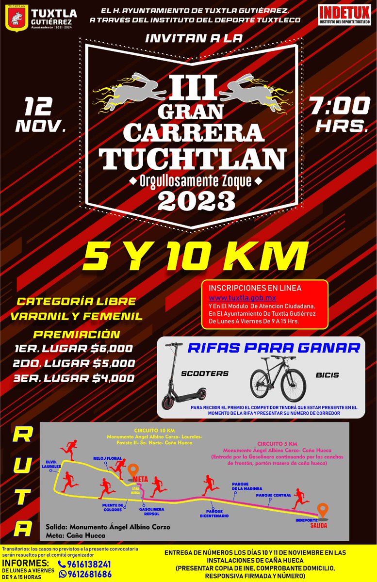 TuxtlaEconomia's tweet photo. Participa en la III Carrera Tuchtlán este 12 de noviembre a las 7:00 am

Link de inscripción 👉🏼
https://t.co/8vUOuWM8Yb https://t.co/57XefBKlBM