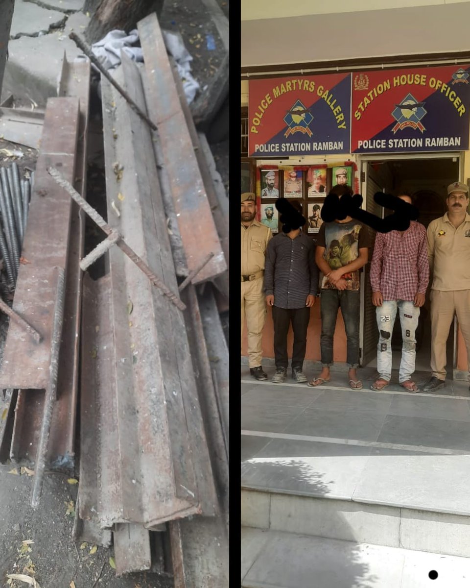 Ramban Police solved a theft case, stolen property recovered and three accused arrested. @OfficeOfLGJandK @JmuKmrPolice @igpjmu @ZPHQJammu @mohita_ips @WansaWaqarBatt @diprjk