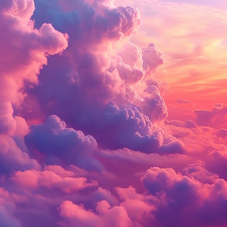 pink clouds.