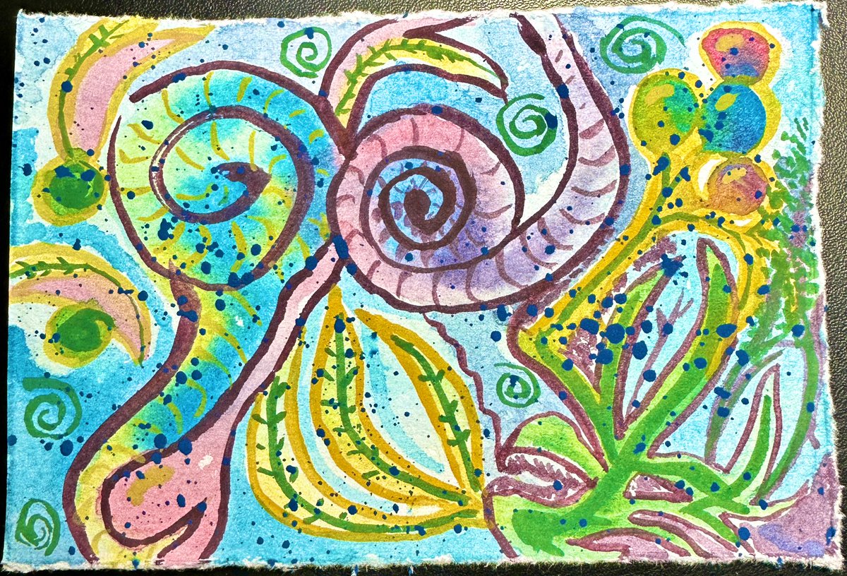 GhostAgamemnon's tweet photo. I’ve been practicing brush and water techniques freeform. This is how it’s going—
#paintforfun https://t.co/tTwFu5o6Y0