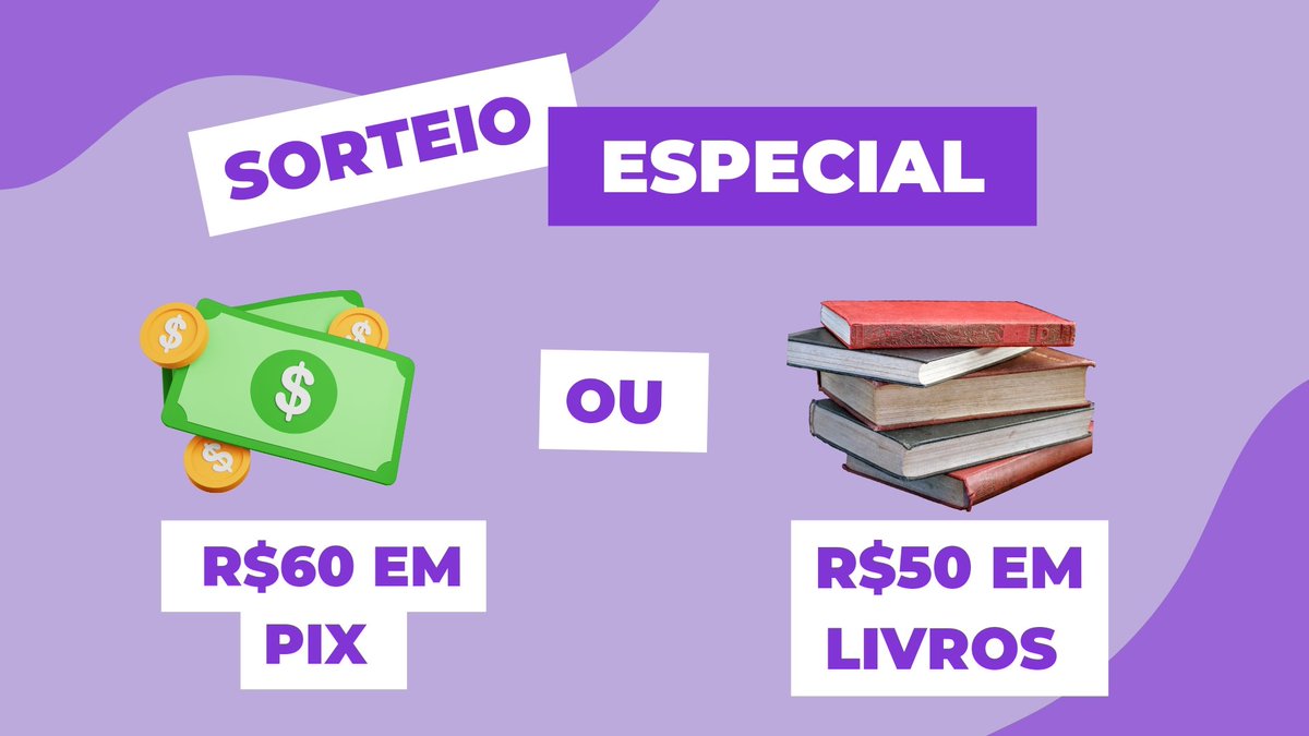 moliterarios's tweet photo. 💜 SORTEIO ESPECIAL 💜

📚 O SORTEADO escolherá entre R$50 EM LIVROS ou R$60 EM PIX!

🚨 RT e FAV no TWEET CITADO ABAIXO ⬇️
🟣 SEGUIR @moliterarios 
🟣 RT NESSE TWEET 
🟣 COMENTE #TresAnosDaMoLi 

🗓️ RESULTADO: 12/10 https://t.co/bpKx8zFJh7