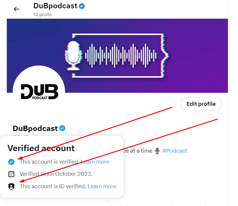 DuBpodcast's tweet photo. The #DUBCORP  @DuBpodcast page is now Verified and ID Verified.

For The People! 🎙️ https://t.co/jPvqGAHmGw