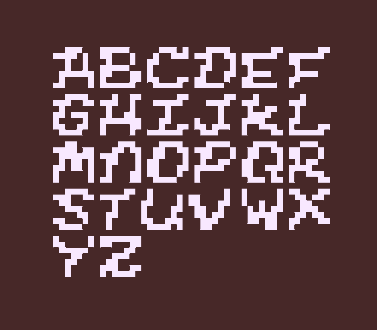 8x8 font, no numbers or punctuation for now tho. #pixelart
