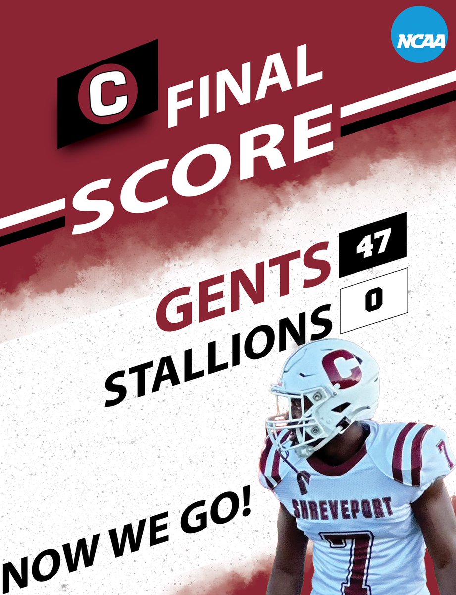 Gents_Football's tweet photo. Your final from H-Town‼️ Gents Win‼️

#NowWeGo
#GoGentsShreveport 
#ChampionCode https://t.co/naCDBttS6i