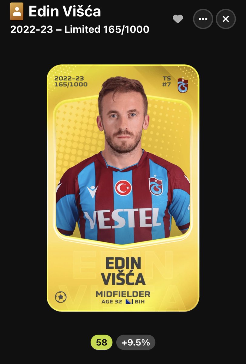 Giveaway during international break! 

An Edin Visca limited, scored well since he came back from injury, will only go up! (Unless he gets hurt again 🤷‍♂️) 🔥 

Will pick a winner at random. You need to: 
1) follow
2) retweet
3) leave your manager name
4) football gallery < $100