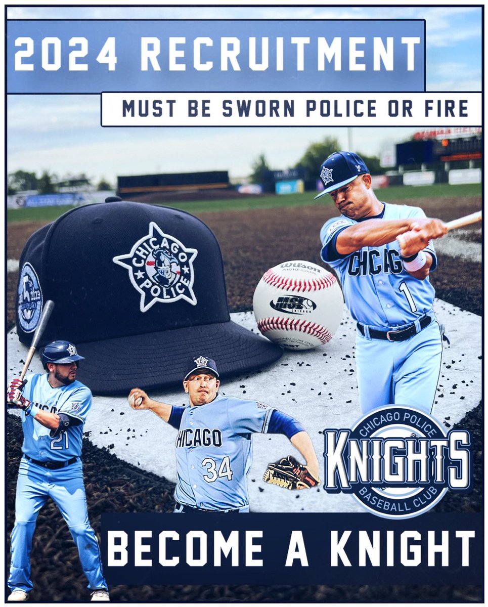 CPDKnights's tweet photo. 2024 Limited Roster Opportunities/Tryouts:
If you are sworn Police or Fire and interested in joining a brotherhood, One Team mentality, send us a DM or Email us at the info below. All tryout information will be provided.
📧cpdknightsbaseball@yahoo.com
#cpdbaseball #oneteam https://t.co/4UGyTGGwfL
