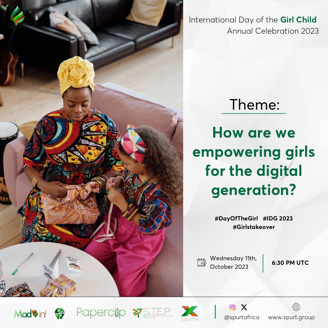 Join us for our event, in celebration of International Day for the Girl Child on October 11th 2023🚀

 #IDG2023 #GirlsEmpowerment