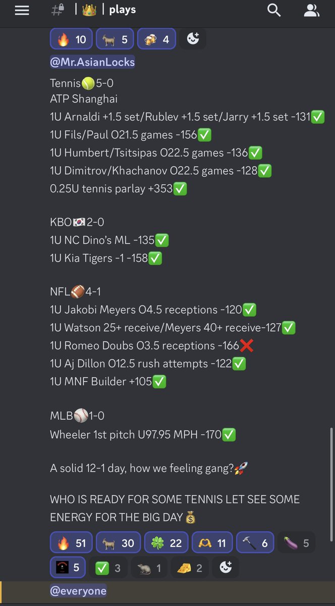 💰✅12-1 DAY FOR VIP ✅💰

Almost swept all 4 sports but we will take the huge profitable day🚀

📈VIP has been on a roll 📈

Promo: ASIANLOCKS
($10 for first month)

🚨⬇️CHOOSING 2 PEOPLE FOR $15 &amp;  FULL CARD FOR TOMORROW🚨⬇️

1. RETWEET 

2. MUST BE FOLLOWING <a href="/Asianlocks2Mr/">Mr.Asianlocks🥷</a>