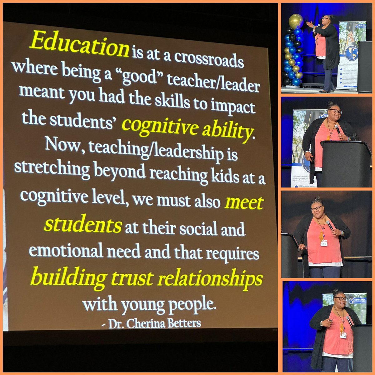kimi_mac's tweet image. 5000 @FontanaUnified team members for a day of learning! Board Pres, Stdnt Board Member, & Sup set the stage.  Powerful stories of connection and belonging with #keynotes @bpfleming & @dr_cbetters My favorite part - the stories our scholars shared via grad caps! #IBelieveInFUSD