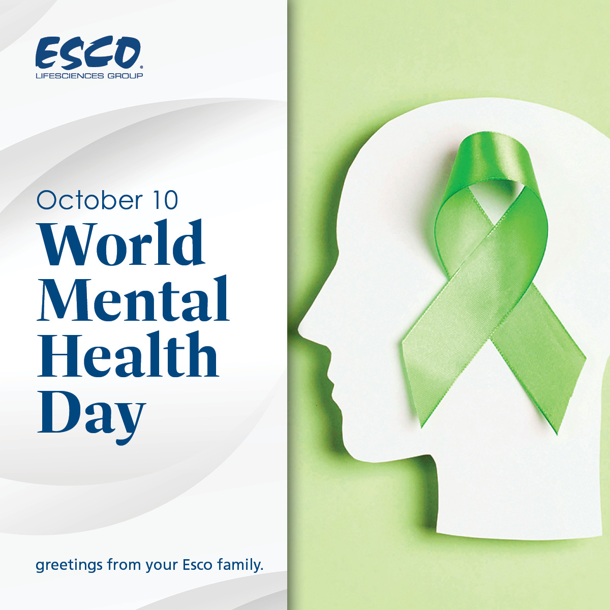 Mental health is an essential part of our overall well-being. Let's raise awareness and support each other today and every day. 💚

#EscoLifesciences #EscoCares #MentalHealthMatters #WellnessMatters #MentalHealthIsWealth