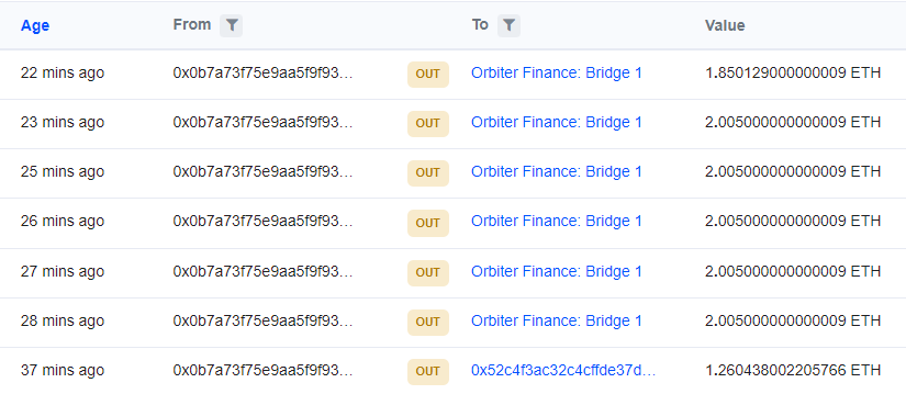 yyctrader1's tweet image. My friendtech wallet was compromised through an elaborate phishing scam and my 22 ETH portfolio was nuked to 0😢

They just bridged my ETH using Orbiter, and some has just been deposited to @binance 

basescan.org/address/0x0b7a…

etherscan.io/tx/0x5847d35a6…
