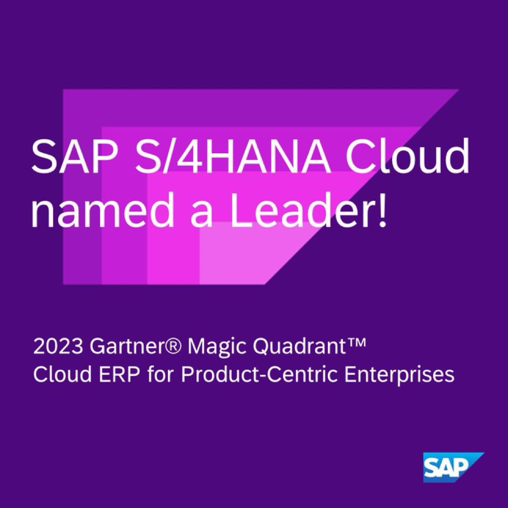 inflexiontech's tweet photo. SAP S/4HANA Cloud has been named a Leader in the 2023 @Gartner_inc Magic Quadrantโข๏ธ for Cloud ERP for Product-Centric Enterprises! Explore the report and see why #S4HANA is recognized. ๐https://t.co/5w9F6uZVbt
#inflexiontech #enabletransformations #s4hana #clouderp #saas https://t.co/nZpTjqVtUE