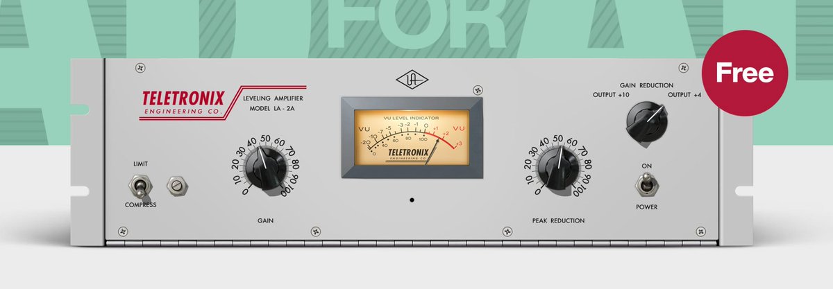 Get the LA-2A Tube Compressor from Universal Audio (<a href="/UAudio/">Universal Audio</a>) for free until the end of the month! 😲

👉 uaudio.com/uad-plugins/co…   

You can find more freebies and all the latest audio software deals on the ULTIMATE Deals List: audiopluginguy.com/deals/