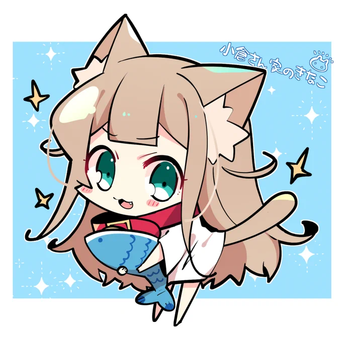 お魚のおもちゃときなこちゃん #小倉さん家のきなこ 