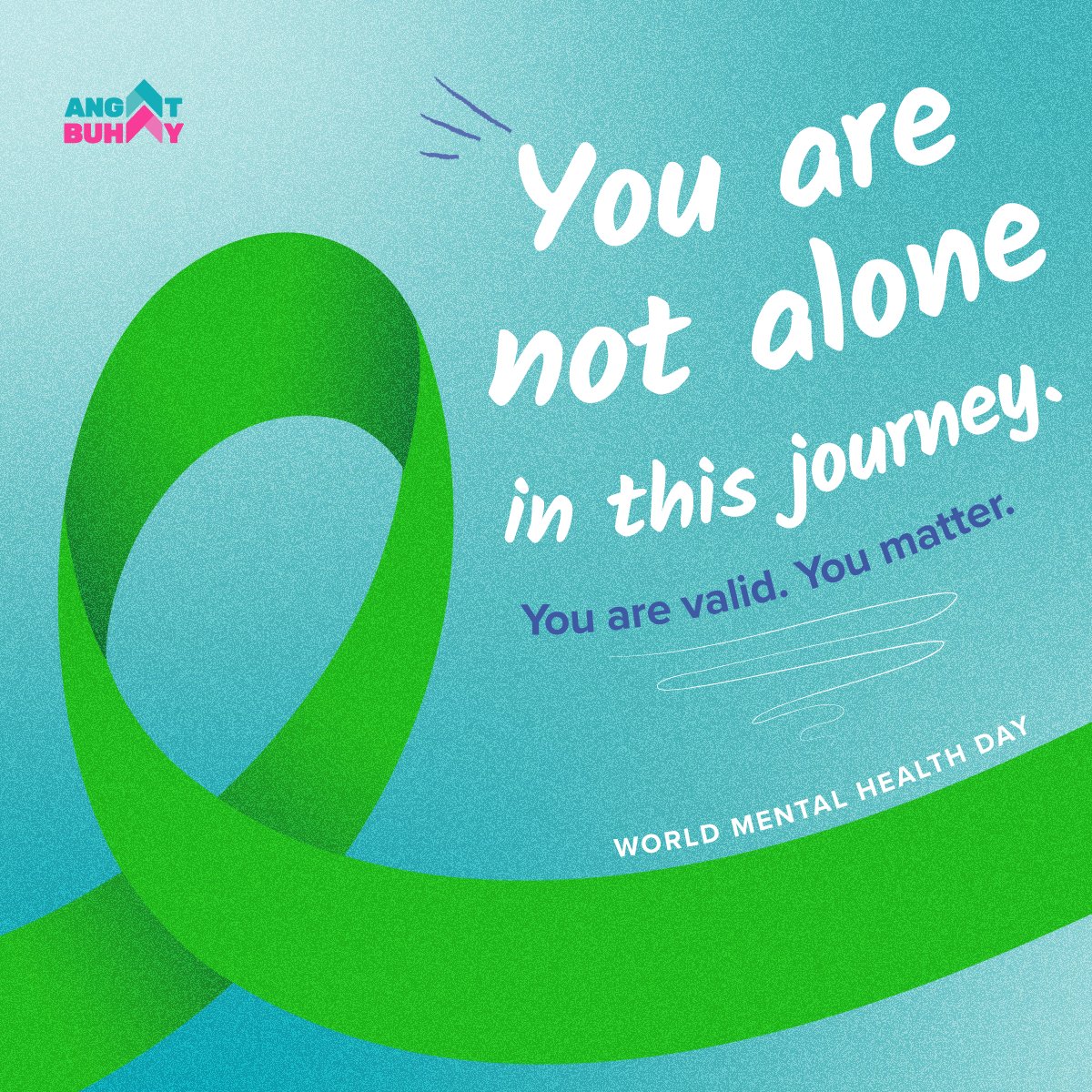 angatbuhay_ph's tweet photo. MENTAL HEALTH IS WEALTH 💖

Hindi ka mag-isa sa kahit na ano mang pagsubok na pinagdadaanan mo. Sabay-sabay nating i-break ang stigma at diskriminasyon, at patuloy na pagtibayin ang pagiging advocate pagdating sa kalusugang pangkaisipan. https://t.co/Rvxg2mdXnE