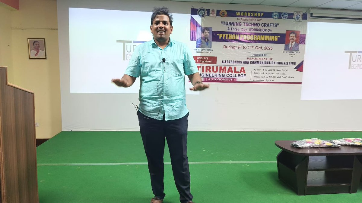 tecnrt's tweet image. Inauguration of A Three Day Workshop on #Python_Programming in Association with #Turning_Techno_Crafts Organized by Department of ECE During:09th to 11th October, 2023