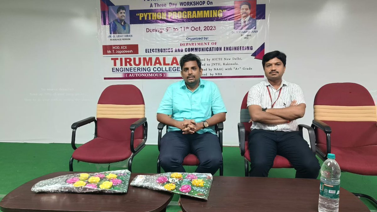 tecnrt's tweet image. Inauguration of A Three Day Workshop on #Python_Programming in Association with #Turning_Techno_Crafts Organized by Department of ECE During:09th to 11th October, 2023