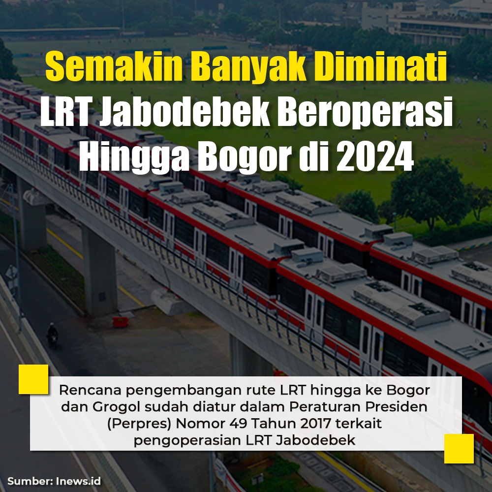 vinsiey's tweet photo. Kabar baik untuk kita semua, tahun 2024 mendatang LRT akan beroperasi hingga Bogor, karena saat ini, LRT banyak peminatnya.
Rencana tsb sdh diatur dalam Perpres No 49 tahun 2017.

Kemajuan Transportasi 

#HasilKerjaKemenhub https://t.co/aafRrGtuK9