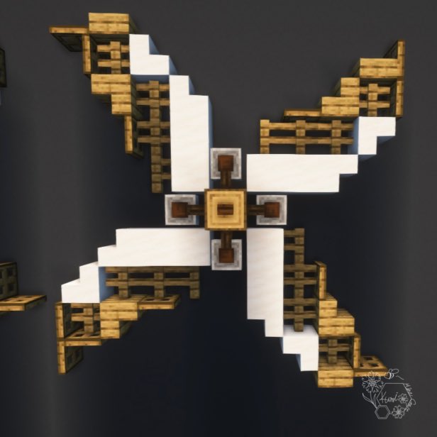 ファンタジーな風車の羽根

 #Minecraft
 #minecraft建築コミュ 
 #バニラ建築学部