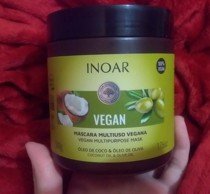 Inoar Máscara Afro Vegan com Óleo de Rícino e Manteiga de Karité 500G, Inoar
