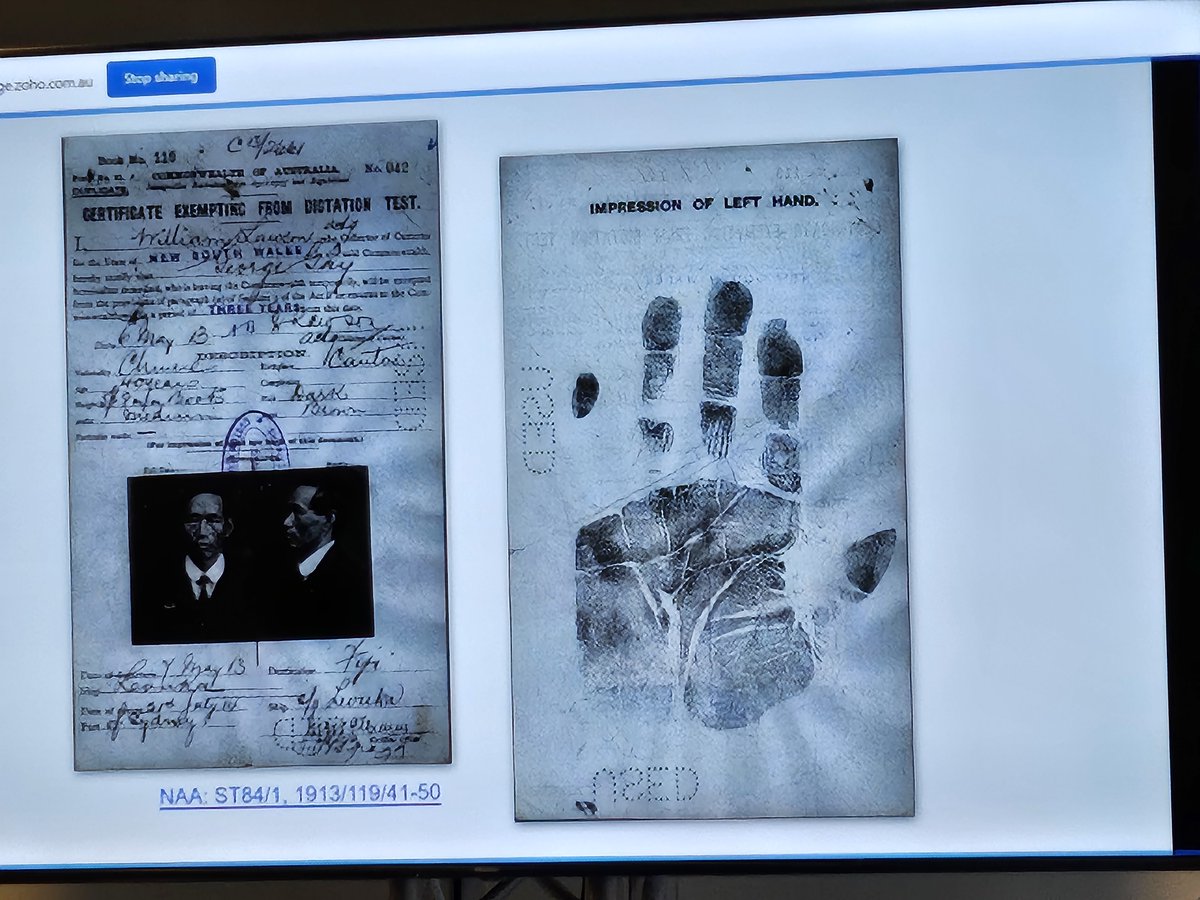 Dictation tests were performed to reject immigrants, as well as Aboriginal and Torres Strait Islander people unless they could show such certificates. Interestingly, the dictation tests were including words in French, Italian or any other EU languages ! @tdwg #TDWG2023 #Keynote