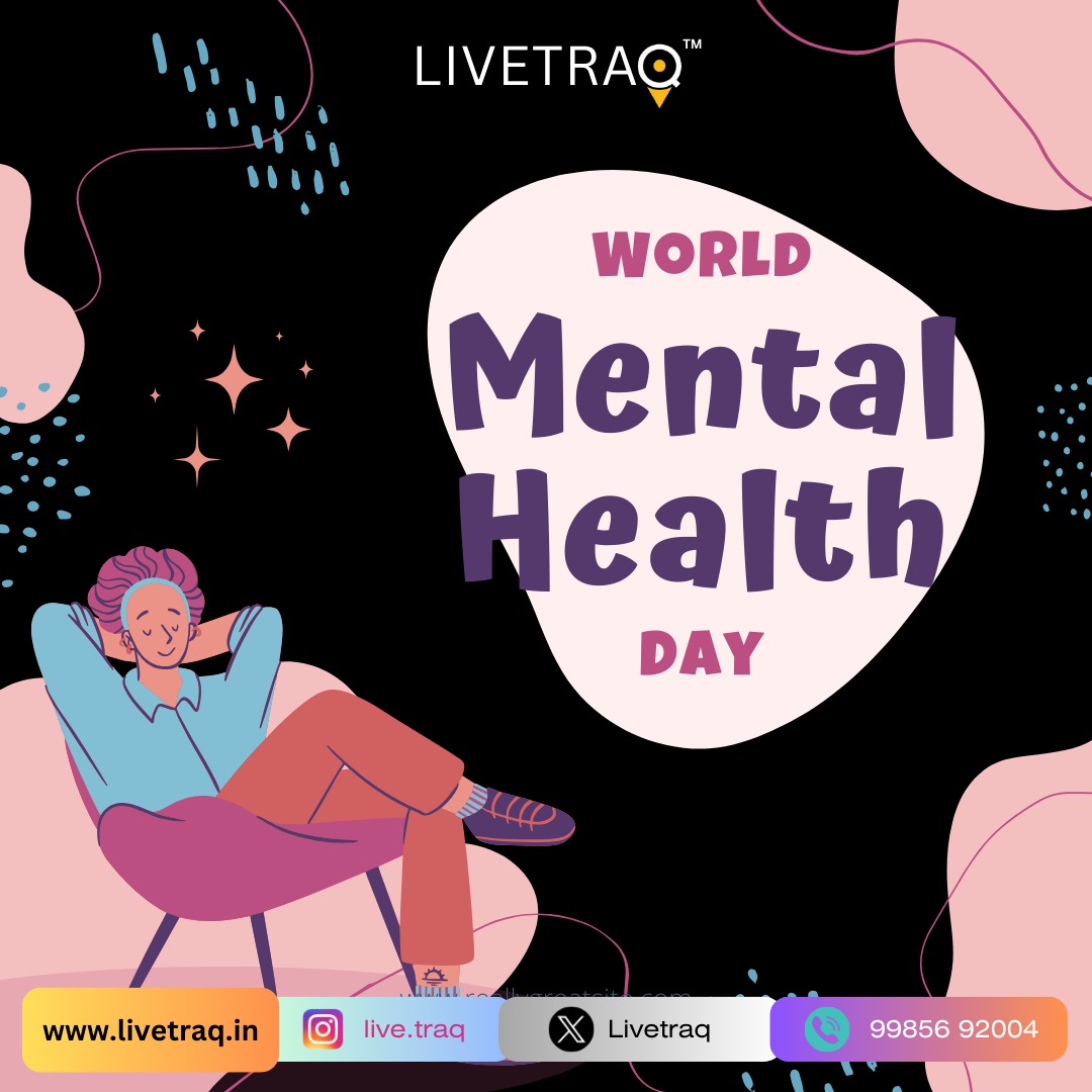 'LiveTraq GPS: Navigating the path to better mental health. 🌍💚 On World Mental Health Day, let's prioritize well-being and support each other. #LiveTraqGPS #MentalHealthMatters #WorldMentalHealthDay #SupportAndCare #Wellbeing '