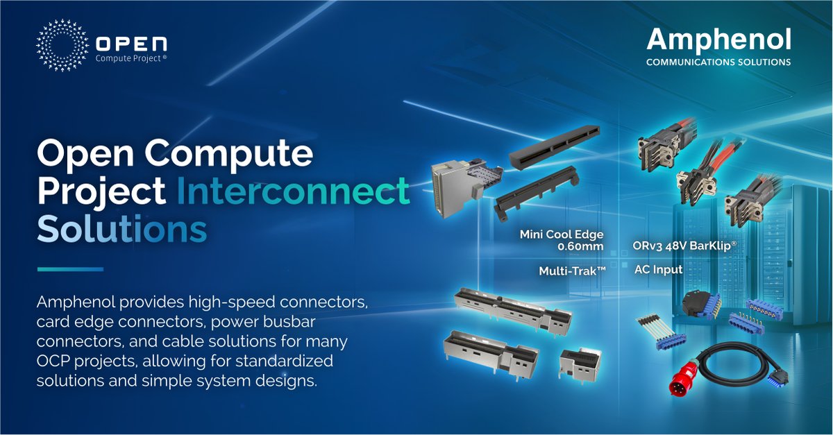 Visit #Amphenol Booth #A20 at #OCPSummit23 to see our #OCP Project Solutions and innovative product displays. ow.ly/s5xV50PTK35 #OCPSummit #OCP2023 #CardEdgeConnectors #PowerBusbarConnectors #OpenComputeProject