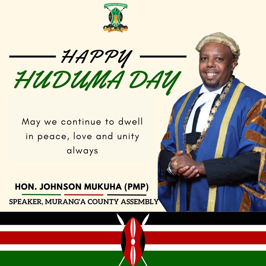 Let us demonstrate our dedication to supporting one another, upholding and promoting national unity, social justice, and sustainable development in our societies in the spirit of honouring the nation's public service.

#HappyHudumaDay2023