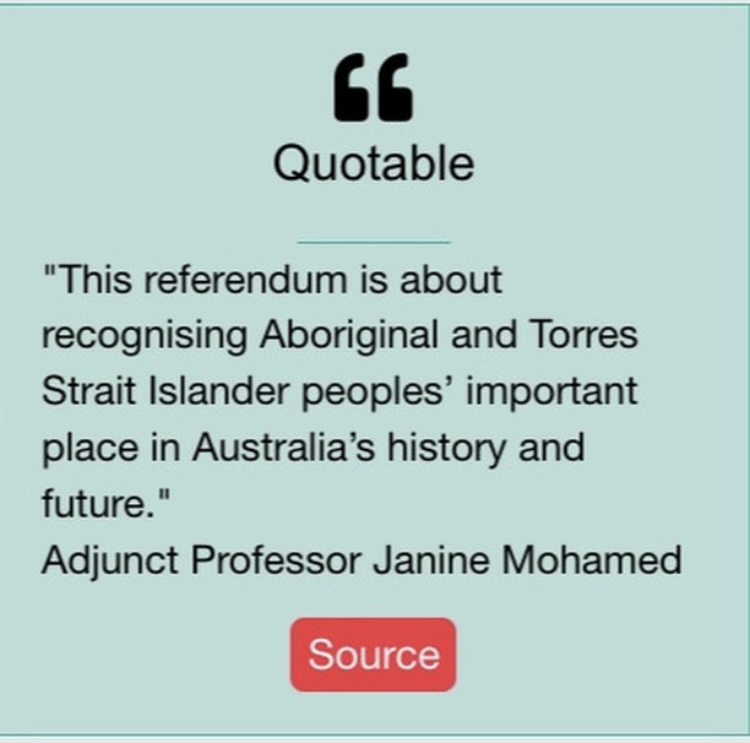 'This referendum is about recognising Aboriginal and Torres Strait Islander peoples' important place in Australia's history and future' – Adj Prof Janine Mohamed, CEO @LowitjaInstitut #VoiceToParliament