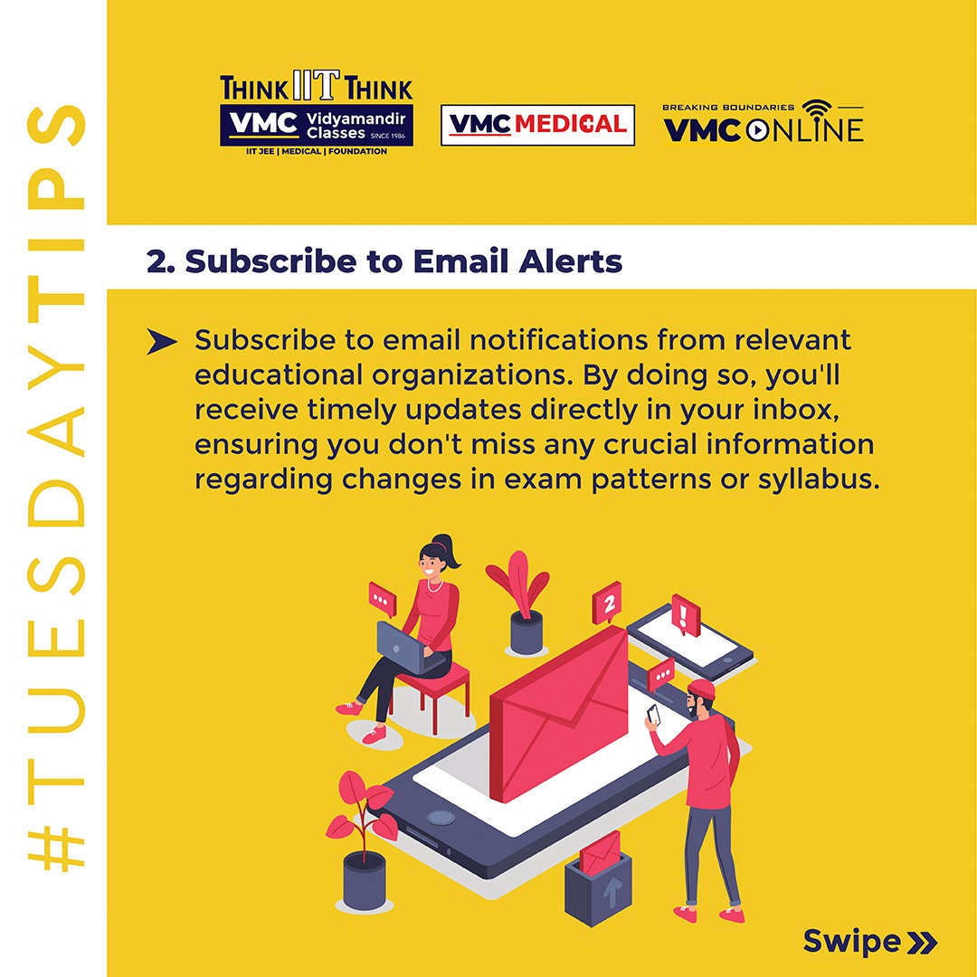 VmcLearning's tweet photo. Stay ahead of the game with these Top 5 Tips for Staying Updated on Exam Patterns and Syllabus! Don't miss out on the latest trends, study smart, and conquer your exams!
.
#VMC #VidyamandirClasses #TuesdayTips #ExamPatterns #ExamPreparation #StudySmart #ExamPatterns https://t.co/dTgv10DRgO