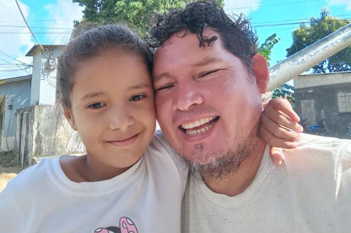 Mr. Morazán and his daughter.