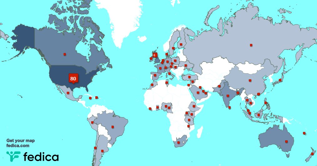 I have 7 new followers from USA 🇺🇸, and more last week. See fedica.com/!marthamartin