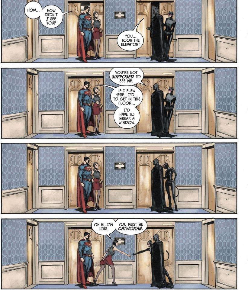 WeAreTheBatman's tweet photo. *sigh*

Thank god they’re pretty…

Bats &amp; Supes, of course.

Lois &amp; Selena more than pull their weight. https://t.co/ei3RhWDQSD